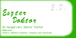 eszter doktor business card